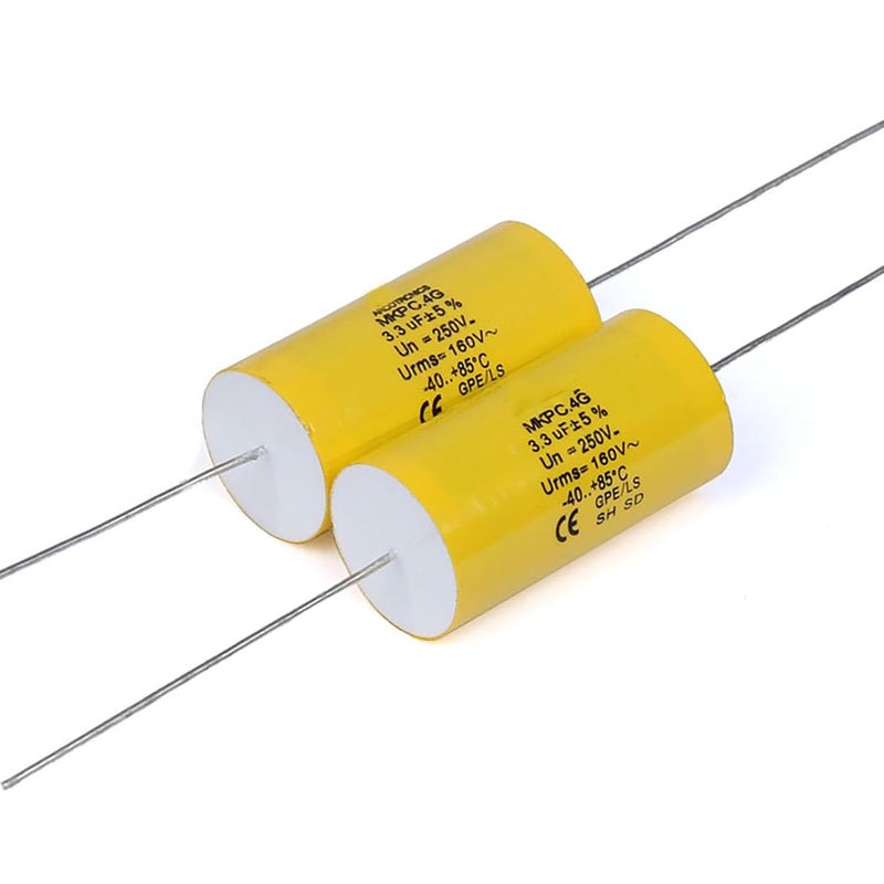 YEGAFE 2pcs 2.2uF 250V Axial Audio Speaker Crossover stepless Film Capacitor 5% Audio Crossover Tweeter Precise Pairing - Image 1
